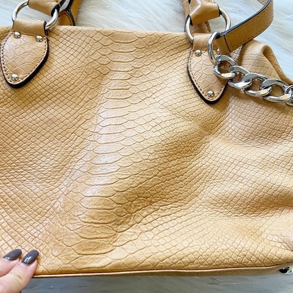 Michael Kors Soft Leather Snake Embossed Bag Purse - Picture 6 of 9